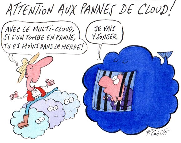Dessin: Cloud : les pannes deviendront plus fréquentes en 2026